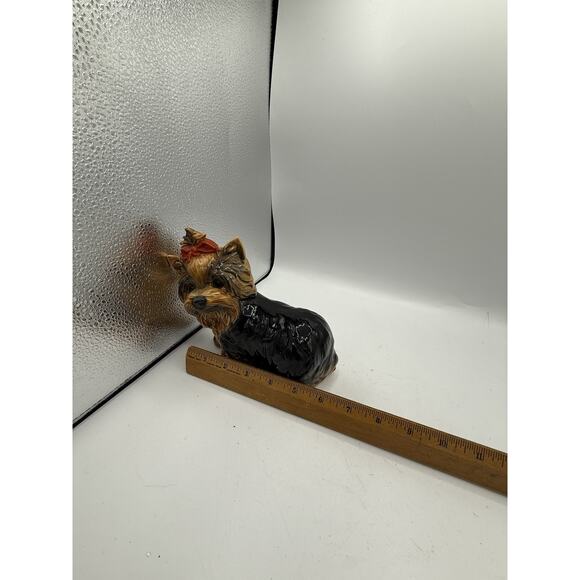 Goebel West Germany Yorkshire Terrier Yorkie Dog Figurine Red Bow #30035 Vintage - Picture 6 of 6